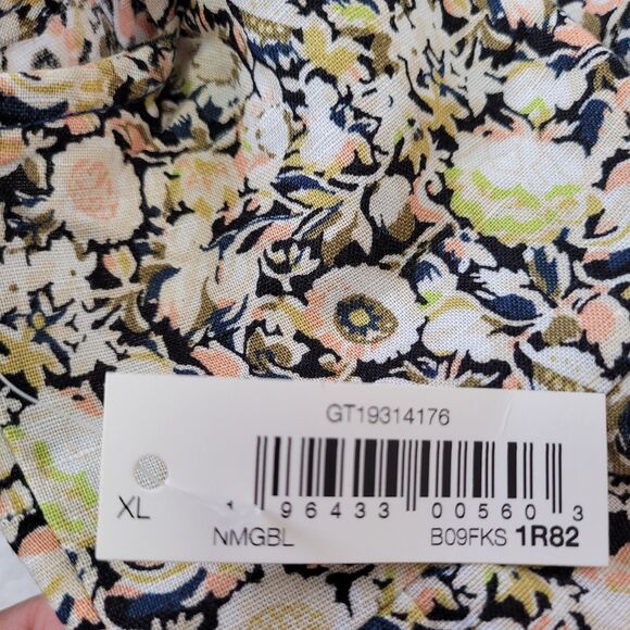 GOODTHREADS Relaxed-Fit Floral Linen Flutter Sleeve Peasant Dress Size X-Large - Picture 10 of 14